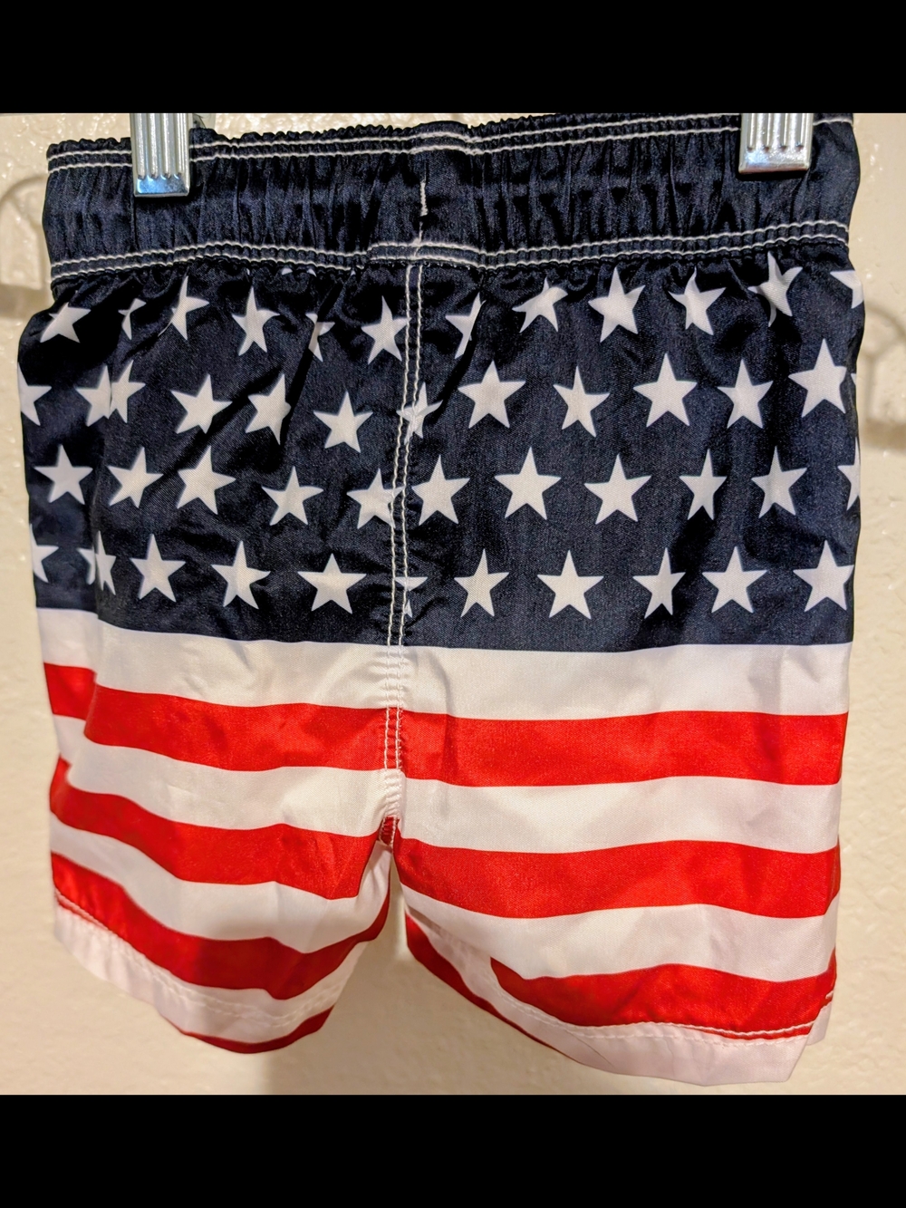 Old Navy Patriotic Boys Red White and Blue American Flag Swim Trunks
